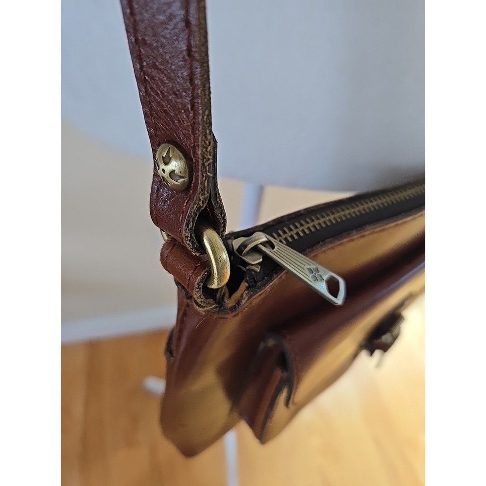 VTG PATRICIA NASH Kirby Leather Front Pocket Large Crossbody Bag Brown VGUC - Picture 8 of 16